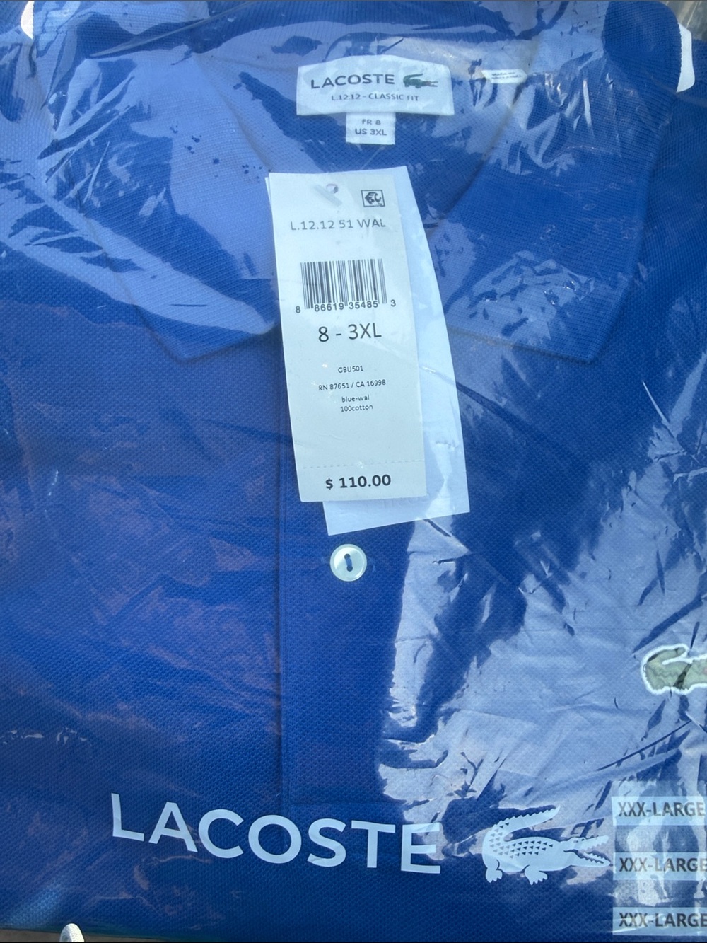 Lacoste Classic Fit Polo in Royal Blue